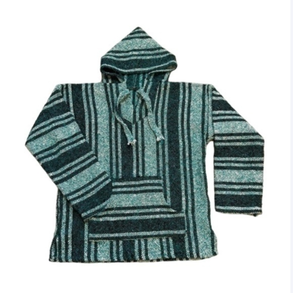 Mexican baja hoodie poncho pullover sweater.Says size medium but fits size small